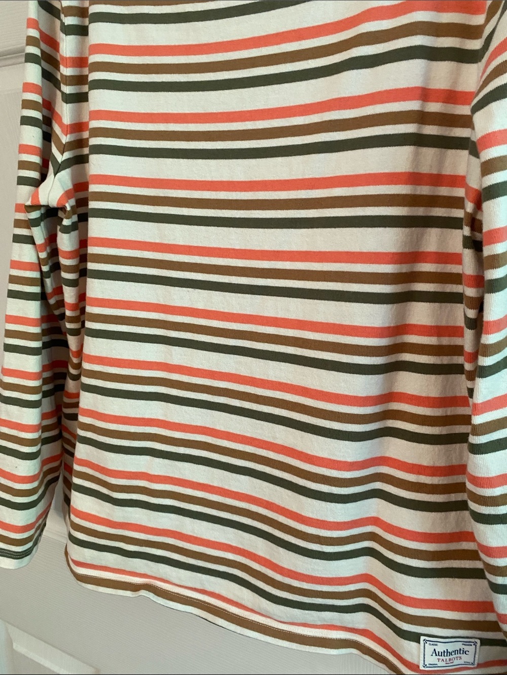 Talbots Authentic XL Striped Long Sleeve Tee Heavy Premium 💯 Cotton Fall Winter - Picture 5 of 12
